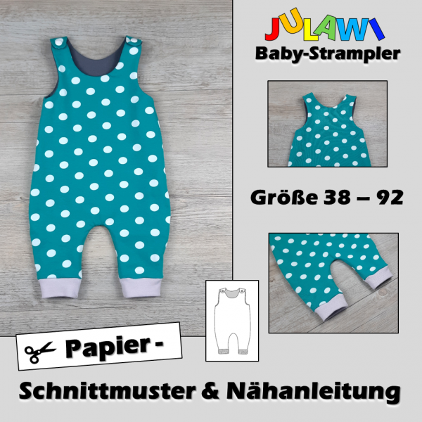 JULAWI Baby-Strampler Papierschnittmuster Gr38-92